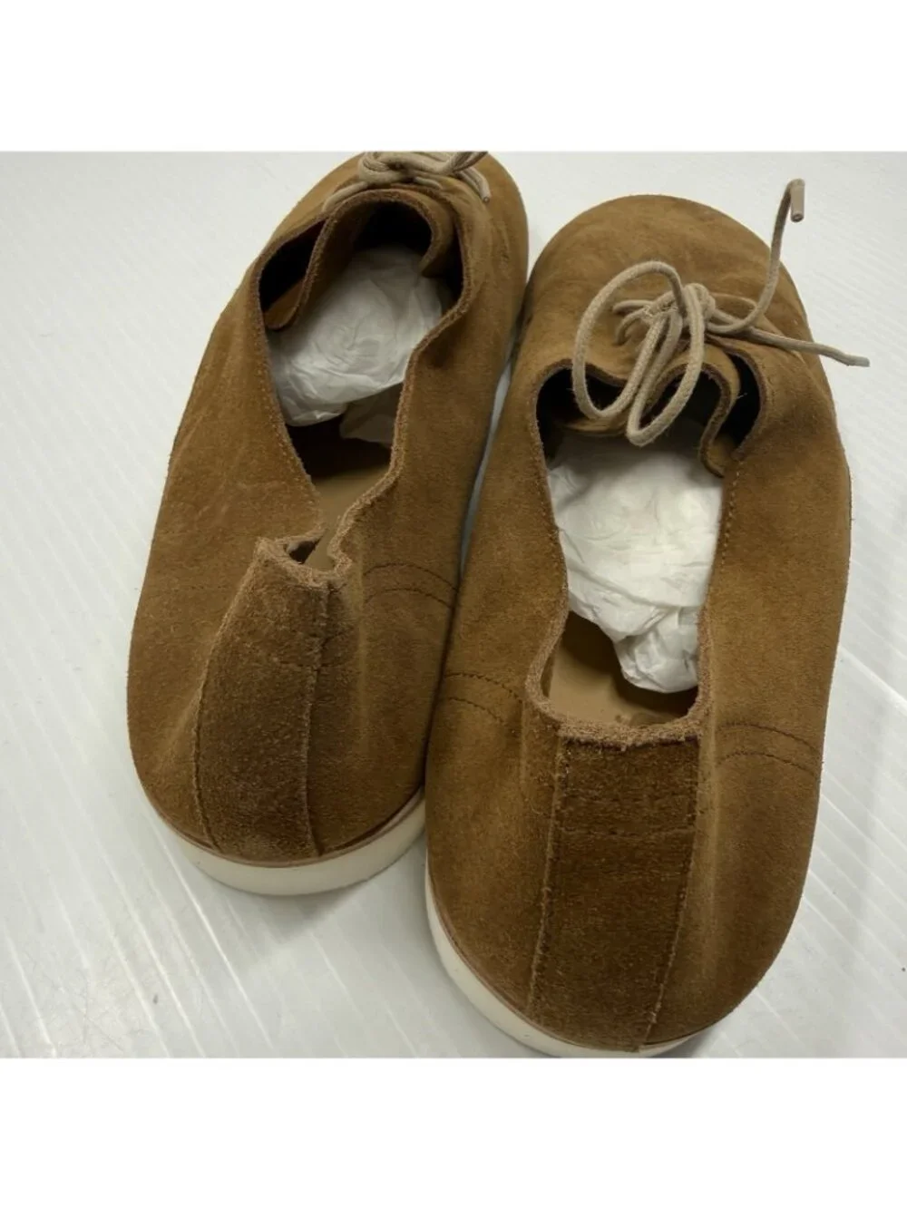 Nisolo Lightweight Flex Derby 10.5 Tan Suede Packable Travel Ethical Minimalist